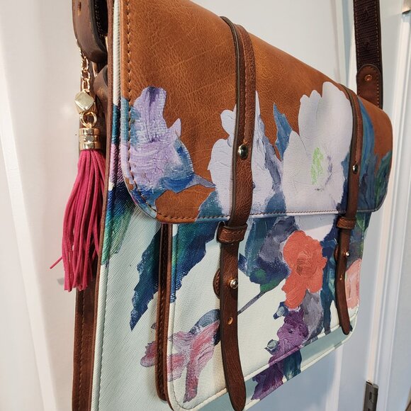 House of Disaster 1916  Floral Satchel Messenger Bag. NEW. ITEM 112425M - Picture 5 of 14